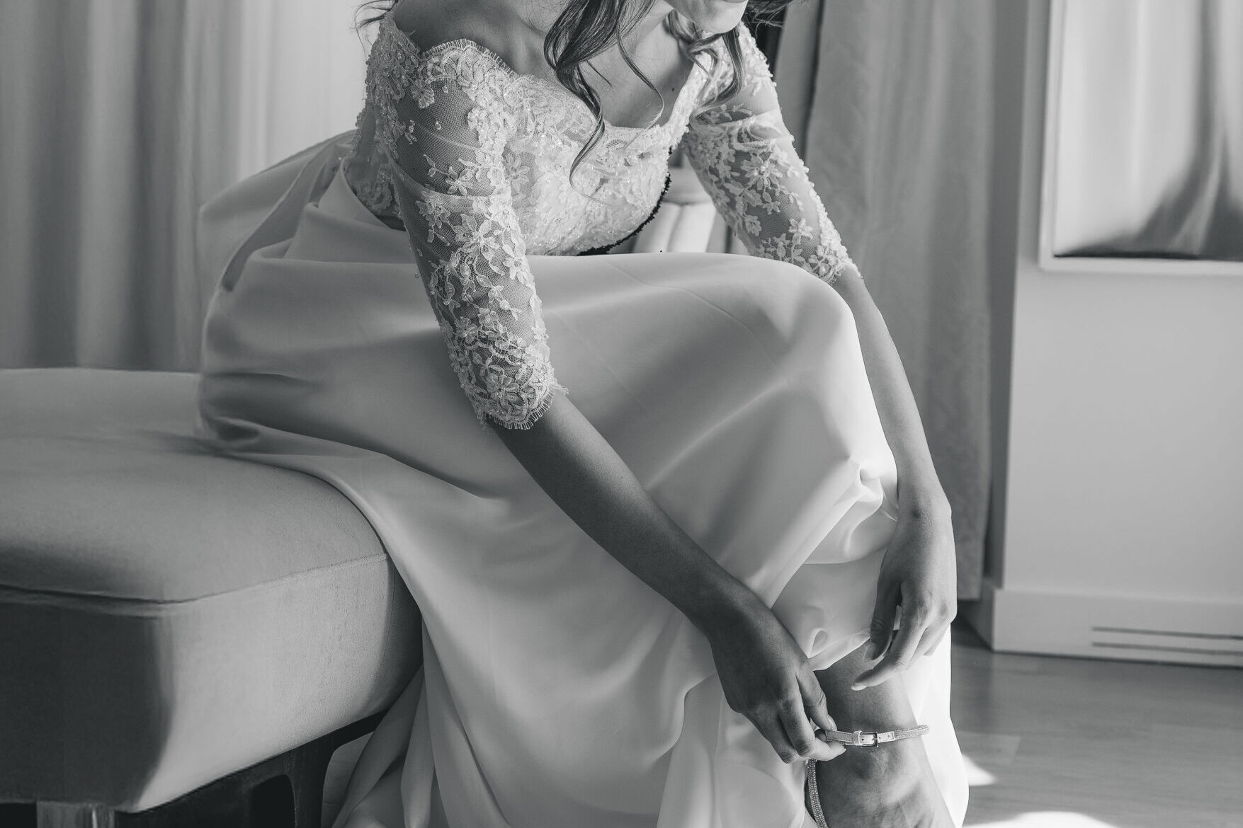 Abito da sposa Antonella Rossi fotografato durante un matrimonio esclusivo a Roma